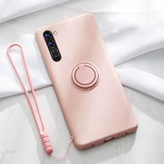 Custodia Silicone Ultra Sottile Morbida Cover con Magnetico Anello Supporto per Oppo Find X2 Lite Rosa