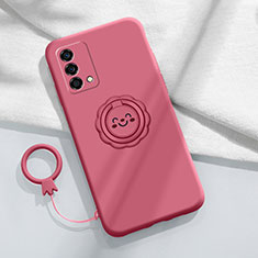 Custodia Silicone Ultra Sottile Morbida Cover con Magnetico Anello Supporto per Oppo K9 5G Rosso