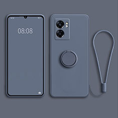 Custodia Silicone Ultra Sottile Morbida Cover con Magnetico Anello Supporto per Realme Q5i 5G Grigio Lavanda