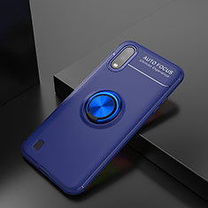 Custodia Silicone Ultra Sottile Morbida Cover con Magnetico Anello Supporto per Samsung Galaxy A01 SM-A015 Blu