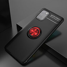 Custodia Silicone Ultra Sottile Morbida Cover con Magnetico Anello Supporto per Samsung Galaxy A31 Rosso e Nero