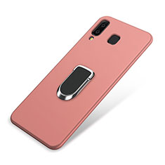 Custodia Silicone Ultra Sottile Morbida Cover con Magnetico Anello Supporto per Samsung Galaxy A8 Star Rosa