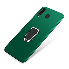 Custodia Silicone Ultra Sottile Morbida Cover con Magnetico Anello Supporto per Samsung Galaxy A8 Star Verde