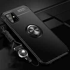 Custodia Silicone Ultra Sottile Morbida Cover con Magnetico Anello Supporto per Samsung Galaxy M40S Nero