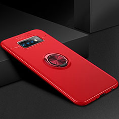 Custodia Silicone Ultra Sottile Morbida Cover con Magnetico Anello Supporto per Samsung Galaxy S10 Plus Rosso