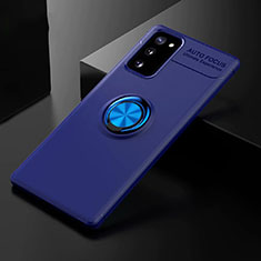 Custodia Silicone Ultra Sottile Morbida Cover con Magnetico Anello Supporto per Samsung Galaxy S20 FE 2022 5G Blu