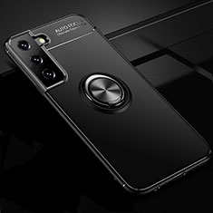 Custodia Silicone Ultra Sottile Morbida Cover con Magnetico Anello Supporto per Samsung Galaxy S21 5G Nero