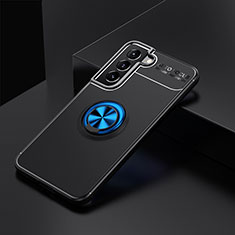 Custodia Silicone Ultra Sottile Morbida Cover con Magnetico Anello Supporto per Samsung Galaxy S23 Plus 5G Blu e Nero
