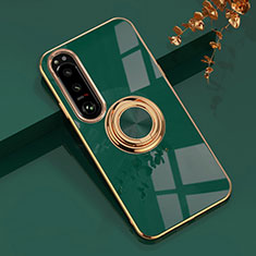 Custodia Silicone Ultra Sottile Morbida Cover con Magnetico Anello Supporto per Sony Xperia 1 IV SO-51C Verde