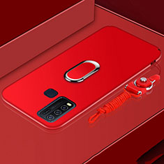 Custodia Silicone Ultra Sottile Morbida Cover con Magnetico Anello Supporto per Vivo Y50 Rosso