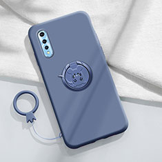 Custodia Silicone Ultra Sottile Morbida Cover con Magnetico Anello Supporto per Vivo Y7s Grigio Lavanda