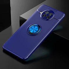 Custodia Silicone Ultra Sottile Morbida Cover con Magnetico Anello Supporto per Xiaomi Mi 10T Lite 5G Blu