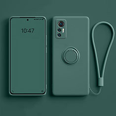 Custodia Silicone Ultra Sottile Morbida Cover con Magnetico Anello Supporto per Xiaomi Mi 12 Pro 5G Verde