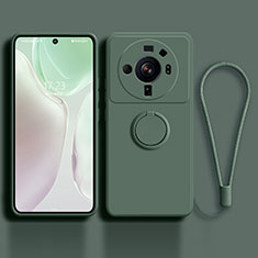 Custodia Silicone Ultra Sottile Morbida Cover con Magnetico Anello Supporto per Xiaomi Mi 12 Ultra 5G Verde