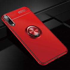 Custodia Silicone Ultra Sottile Morbida Cover con Magnetico Anello Supporto per Xiaomi Mi A3 Rosso