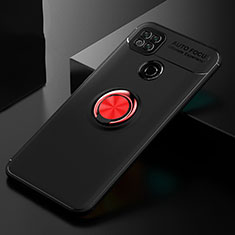 Custodia Silicone Ultra Sottile Morbida Cover con Magnetico Anello Supporto per Xiaomi POCO C3 Rosso e Nero