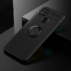 Custodia Silicone Ultra Sottile Morbida Cover con Magnetico Anello Supporto per Xiaomi Redmi 9 Activ Nero