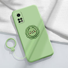 Custodia Silicone Ultra Sottile Morbida Cover con Magnetico Anello Supporto per Xiaomi Redmi K30S 5G Verde Pastello