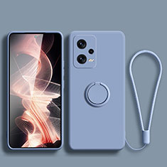 Custodia Silicone Ultra Sottile Morbida Cover con Magnetico Anello Supporto per Xiaomi Redmi Note 12 5G Grigio Lavanda