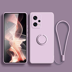 Custodia Silicone Ultra Sottile Morbida Cover con Magnetico Anello Supporto per Xiaomi Redmi Note 12 Pro 5G Lavanda