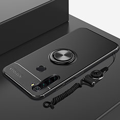 Custodia Silicone Ultra Sottile Morbida Cover con Magnetico Anello Supporto per Xiaomi Redmi Note 8T Nero