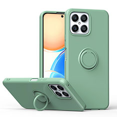 Custodia Silicone Ultra Sottile Morbida Cover con Magnetico Anello Supporto QW1 per Huawei Honor X8 4G Verde