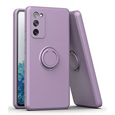 Custodia Silicone Ultra Sottile Morbida Cover con Magnetico Anello Supporto QW1 per Samsung Galaxy S20 FE 4G Viola