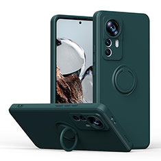 Custodia Silicone Ultra Sottile Morbida Cover con Magnetico Anello Supporto QW1 per Xiaomi Mi 12T 5G Verde Notte