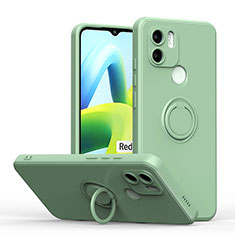 Custodia Silicone Ultra Sottile Morbida Cover con Magnetico Anello Supporto QW1 per Xiaomi Poco C50 Verde Pastello