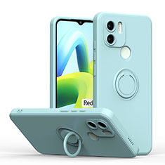 Custodia Silicone Ultra Sottile Morbida Cover con Magnetico Anello Supporto QW1 per Xiaomi Poco C51 Azzurro