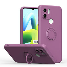 Custodia Silicone Ultra Sottile Morbida Cover con Magnetico Anello Supporto QW1 per Xiaomi Poco C51 Viola