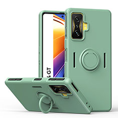 Custodia Silicone Ultra Sottile Morbida Cover con Magnetico Anello Supporto QW1 per Xiaomi Poco F4 GT 5G Verde Pastello