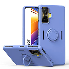 Custodia Silicone Ultra Sottile Morbida Cover con Magnetico Anello Supporto QW1 per Xiaomi Redmi K50 Gaming AMG F1 5G Grigio Lavanda