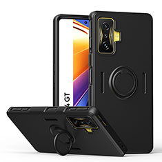 Custodia Silicone Ultra Sottile Morbida Cover con Magnetico Anello Supporto QW1 per Xiaomi Redmi K50 Gaming AMG F1 5G Nero