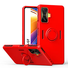 Custodia Silicone Ultra Sottile Morbida Cover con Magnetico Anello Supporto QW1 per Xiaomi Redmi K50 Gaming AMG F1 5G Rosso