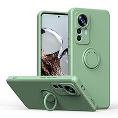 Custodia Silicone Ultra Sottile Morbida Cover con Magnetico Anello Supporto QW1 per Xiaomi Redmi K50 Ultra 5G Verde Militare