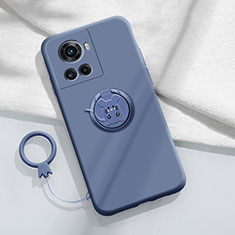 Custodia Silicone Ultra Sottile Morbida Cover con Magnetico Anello Supporto S01 per OnePlus 10R 5G Grigio Lavanda