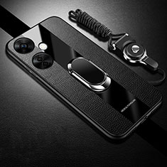 Custodia Silicone Ultra Sottile Morbida Cover con Magnetico Anello Supporto S01 per OnePlus Nord N30 5G Nero