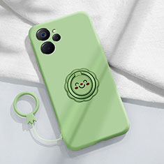 Custodia Silicone Ultra Sottile Morbida Cover con Magnetico Anello Supporto S01 per Realme 10T 5G Verde