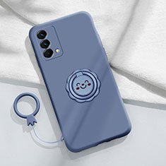 Custodia Silicone Ultra Sottile Morbida Cover con Magnetico Anello Supporto S01 per Realme GT Master 5G Grigio Lavanda