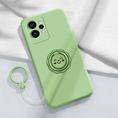 Custodia Silicone Ultra Sottile Morbida Cover con Magnetico Anello Supporto S01 per Realme GT Neo2 5G Verde