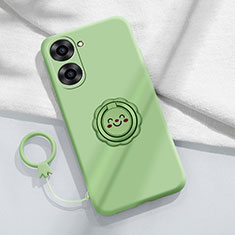 Custodia Silicone Ultra Sottile Morbida Cover con Magnetico Anello Supporto S01 per Realme V20 5G Verde