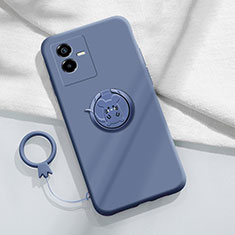 Custodia Silicone Ultra Sottile Morbida Cover con Magnetico Anello Supporto S01 per Vivo T2x 5G Grigio Lavanda