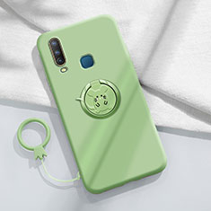 Custodia Silicone Ultra Sottile Morbida Cover con Magnetico Anello Supporto S01 per Vivo Y11 Verde