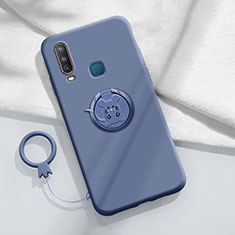 Custodia Silicone Ultra Sottile Morbida Cover con Magnetico Anello Supporto S01 per Vivo Y17 Grigio Lavanda