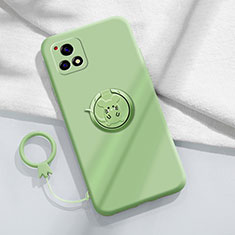 Custodia Silicone Ultra Sottile Morbida Cover con Magnetico Anello Supporto S01 per Vivo Y54s 5G Verde