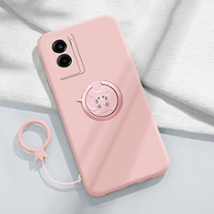 Custodia Silicone Ultra Sottile Morbida Cover con Magnetico Anello Supporto S01 per Vivo Y55s (2021) Rosa