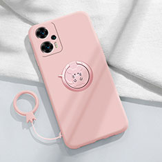 Custodia Silicone Ultra Sottile Morbida Cover con Magnetico Anello Supporto S01 per Xiaomi Redmi Note 12 Turbo 5G Rosa