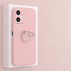 Custodia Silicone Ultra Sottile Morbida Cover con Magnetico Anello Supporto S01 per Xiaomi Redmi Note 12R Pro 5G Rosa