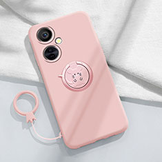 Custodia Silicone Ultra Sottile Morbida Cover con Magnetico Anello Supporto S02 per OnePlus Nord CE 3 Lite 5G Rosa